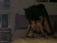 Cam slut gets raped by her pet dog
